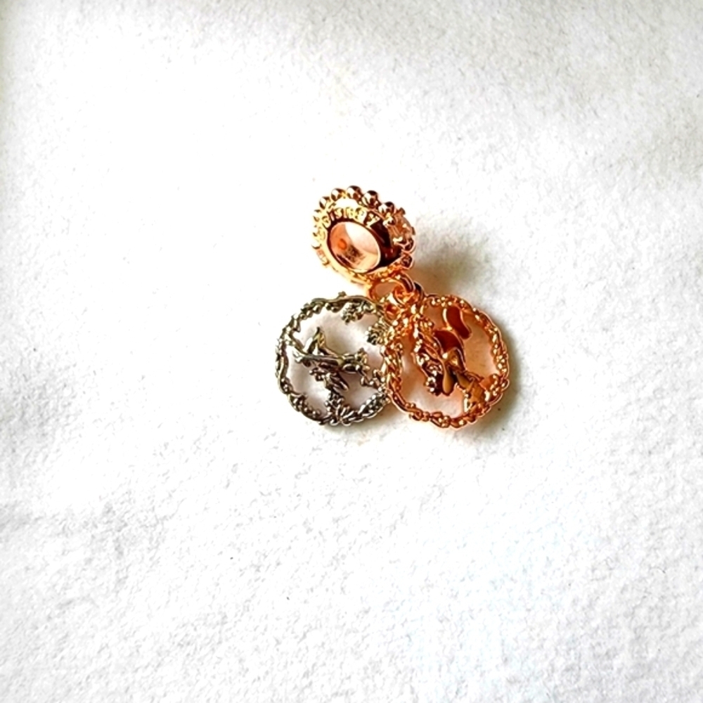 New Pandora Disney Princess and the frog Tiana Dangle double Charm